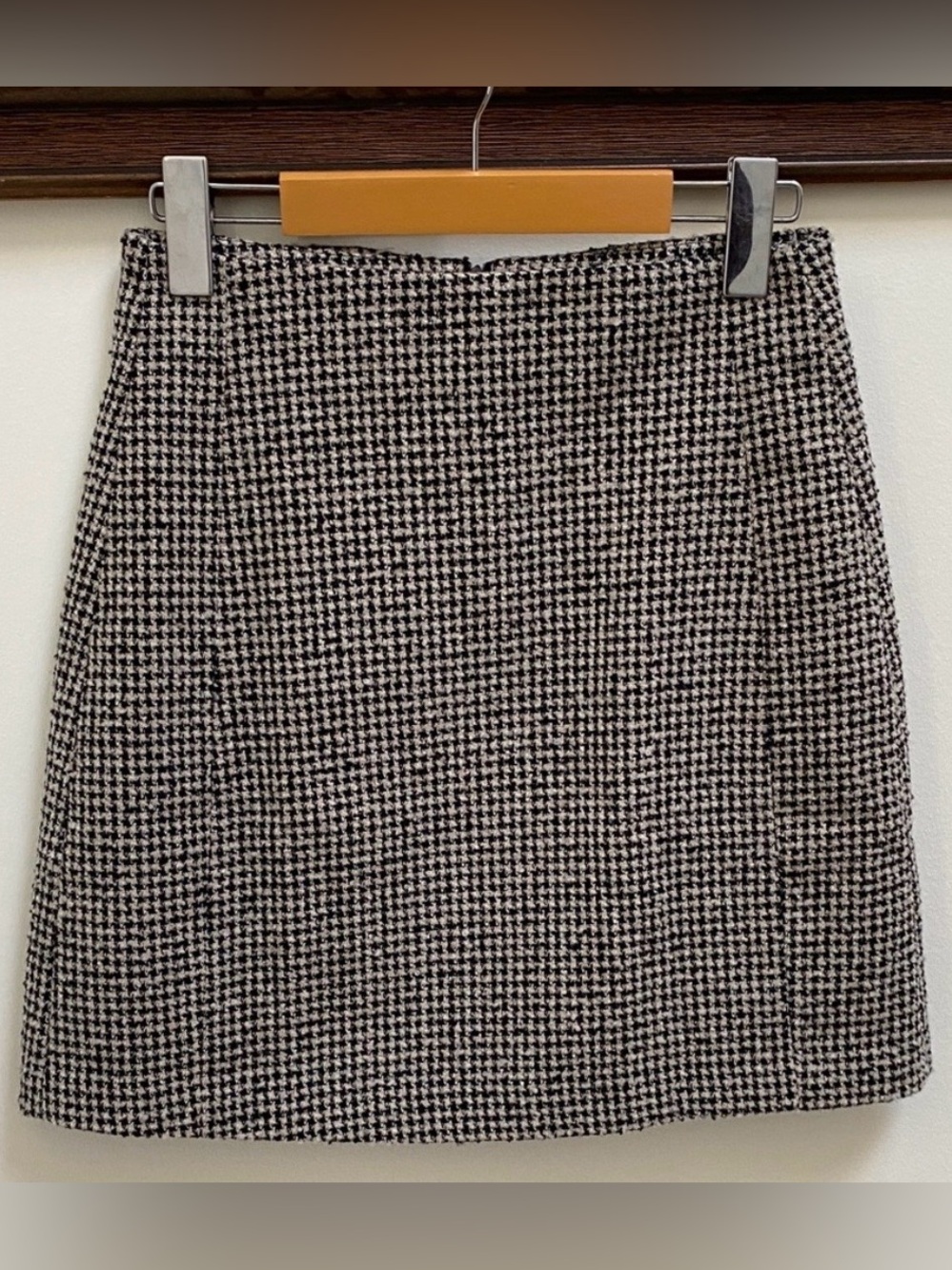 Mango Black and White A-Line Skirt